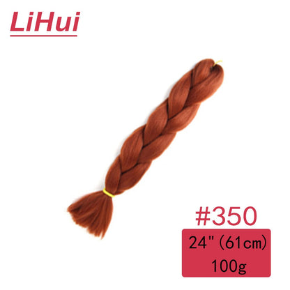 Cabelo Sintético Trança Jumbo 24 Polegadas Ombre Jumbo Extensão de Cabelo para Mulheres Tranças DIY Roxo Rosa Amarelo Cinza Lihu