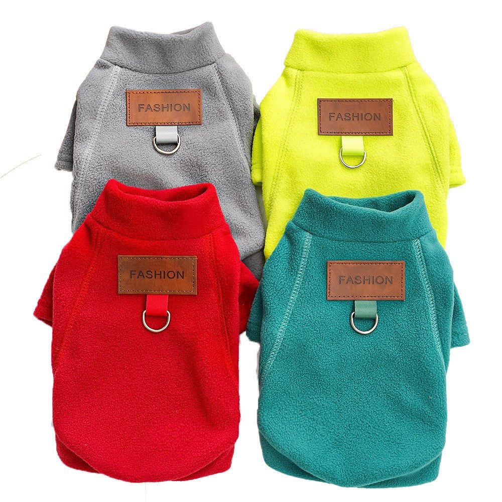 Moletom de Pelúcia Outono Inverno para Cães e Gatos, Casaco com Base de Pelúcia, Agasalho para Cachorros e Gatos, Pode Ser Puxado, Roupas de Ursinho de Pelúcia para Cães Pequenos