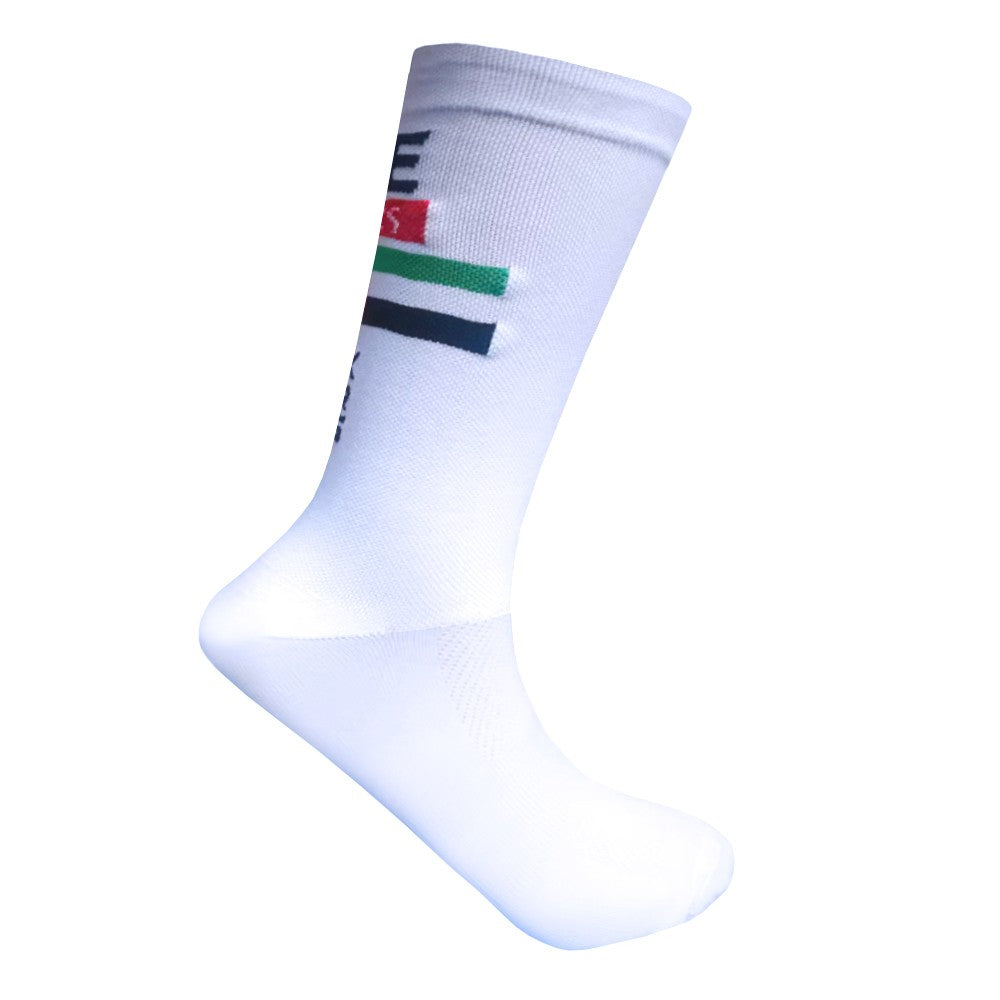 New White UAE Team INEOS Cycling Socks Non Slip Soccer Socks Cushioned Breathable For Running Basketball Bike Sports Grip Socks
