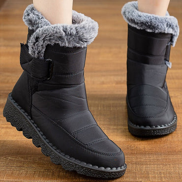 Women's Boots 2025 Trend Snow Boots With Fur Winter Shoes Woman Low Heels Footwear Winter Boots Women Combat Middle Botas Mujer