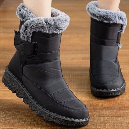 Women's Boots 2025 Trend Snow Boots With Fur Winter Shoes Woman Low Heels Footwear Winter Boots Women Combat Middle Botas Mujer