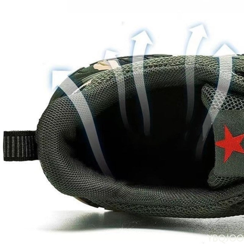 Mesh Camouflage Sports Shoes Men's Durable Casual Shoes Men's Anti Slip Tennis Outdoor Hiking Lightweight Flat Shoes Sneakers