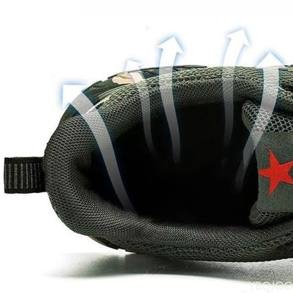 Mesh Camouflage Sports Shoes Men's Durable Casual Shoes Men's Anti Slip Tennis Outdoor Hiking Lightweight Flat Shoes Sneakers