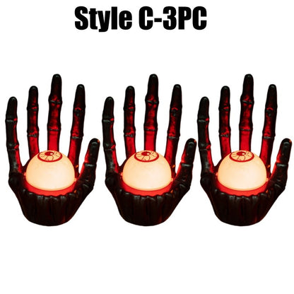 Spooky Atmosphere Decor Halloween Pumpkin Lamp Ghost Hand Light New Prop Eerie Scene Setting Party Decoration Solution