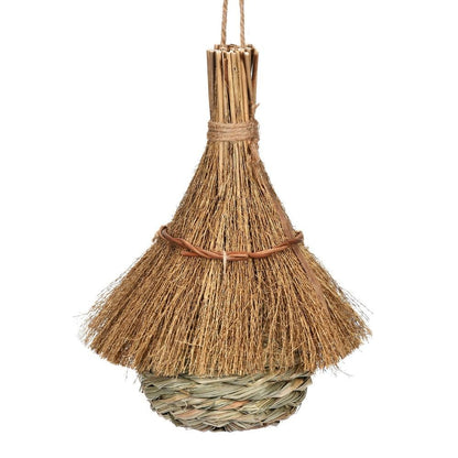 Casa para Pássaros Pendurada, Feita à Mão, de Grama, Ecológica, Gaiolas de Palha para Pássaros, Ninho Aconchegante para Pássaros, Abrigo contra o Frio
