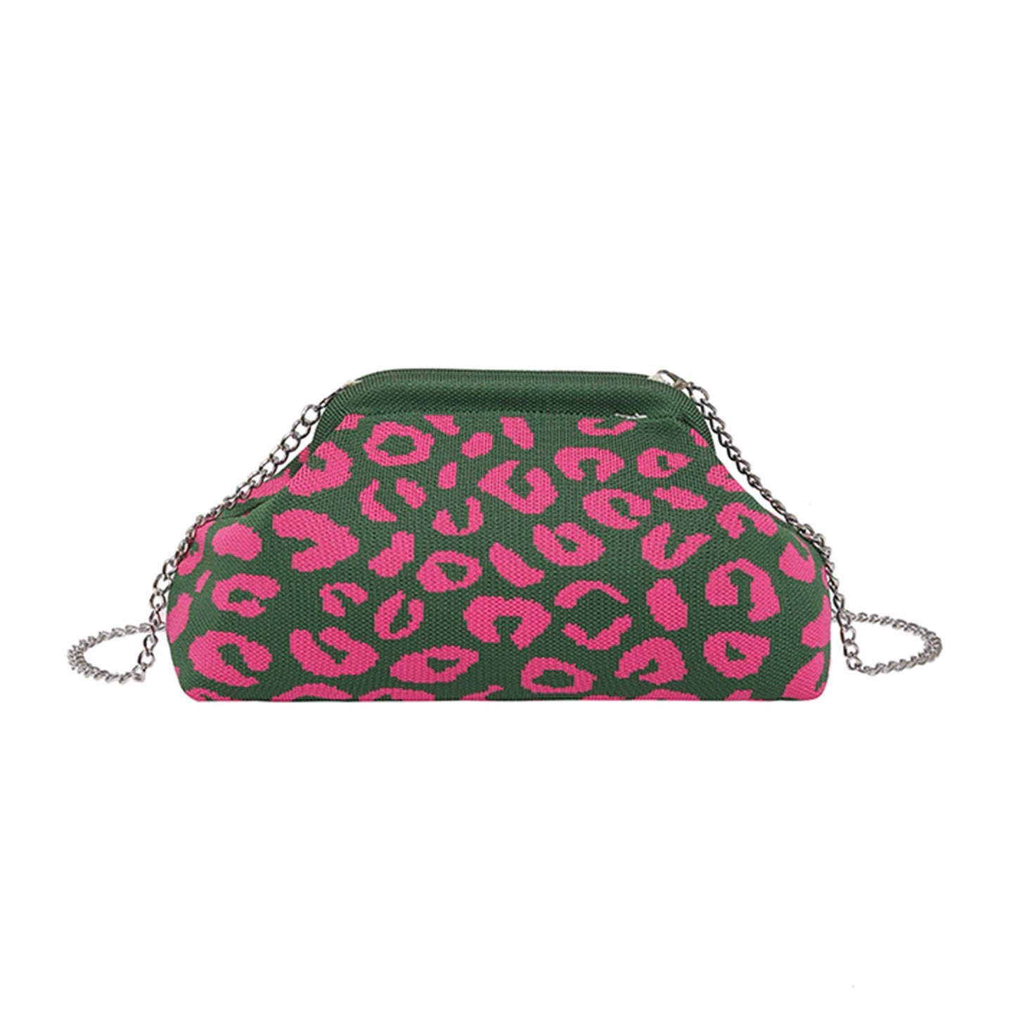 Dopamine Leopard Print Clutch Bag with Detachable Strap Leopard Print Shoulder Bag Leopard Crossbody Bag for Modern Ladies