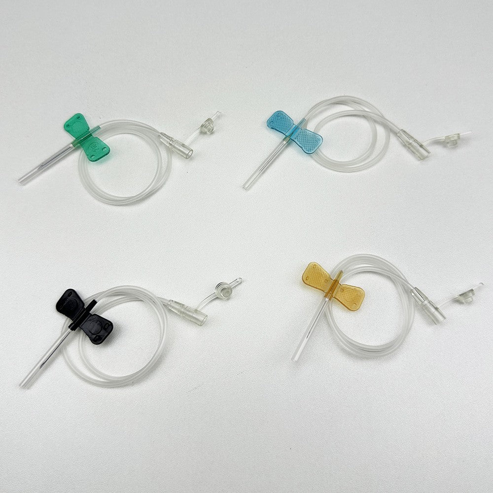 100 Unidades/Agulha de Infusão Borboleta com Boca Reta Descartável para Animais, Agulha de Infusão com Asa Dupla para Sala de Cuidados de Animais de Estimação