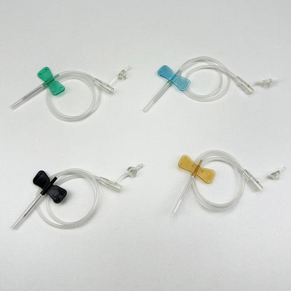 100 Unidades/Agulha de Infusão Borboleta com Boca Reta Descartável para Animais, Agulha de Infusão com Asa Dupla para Sala de Cuidados de Animais de Estimação
