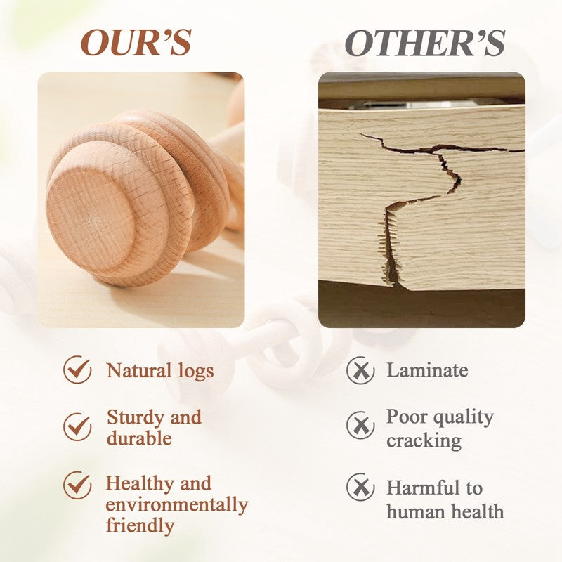 Baby Wooden Montessori Toys Cartoon Animal Rabbit Crocodile Blocks Rattle Puzzle Game Wooden Ring Newborn Rattle Teethering Toys