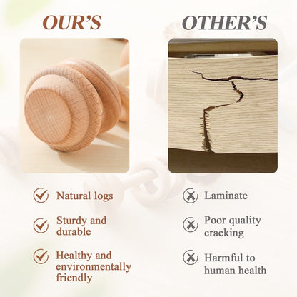 Baby Wooden Montessori Toys Cartoon Animal Rabbit Crocodile Blocks Rattle Puzzle Game Wooden Ring Newborn Rattle Teethering Toys