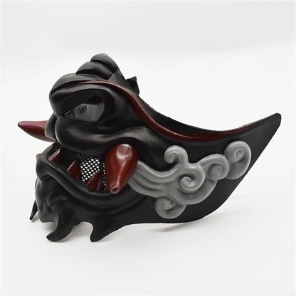 Devil Samurais Mask Halloween Cosplay Mask Half Face Mask Masquerade Mask Party Mask Japanese Mask for Carnivals