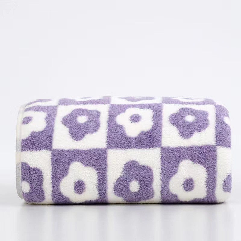 35x75cm Flower Pattern Coral Velvet Absorbent Quick Drying Face Towel Soft Adults Face Hand Towel Bathroom Microfiber Bath Towel
