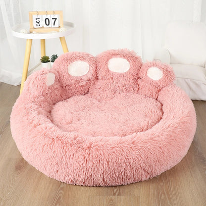 Cama de Cachorro Inverno Gato Sofá Cama Fofa Pata de Urso Confortável Camas Para Animais de Estimação Pequenos Médios Grandes Almofada Macia Fofa Cama de Cachorro