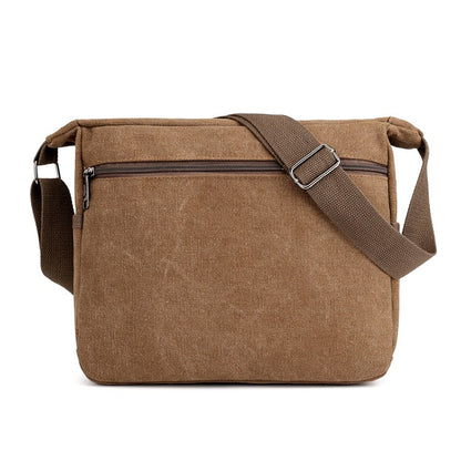 1 men's retro canvas crossbody bag, casual travel shoulder bag, outdoor sports shoulder bag with adjustable shoulder strap