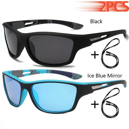 Fashion Polarized Sports Sunglasses With Chain Men Women Brand Designer Retro Sun Glasses Cycling Climbing Fishing UV400 Eyewear