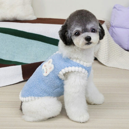 Roupas de cachorro de lã de outono Colete de cachorro com estampa de coelho Moda Moletom de cachorrinho Quente Colete de gato Pulôveres Moletons de estimação Fantasia de chihuahua