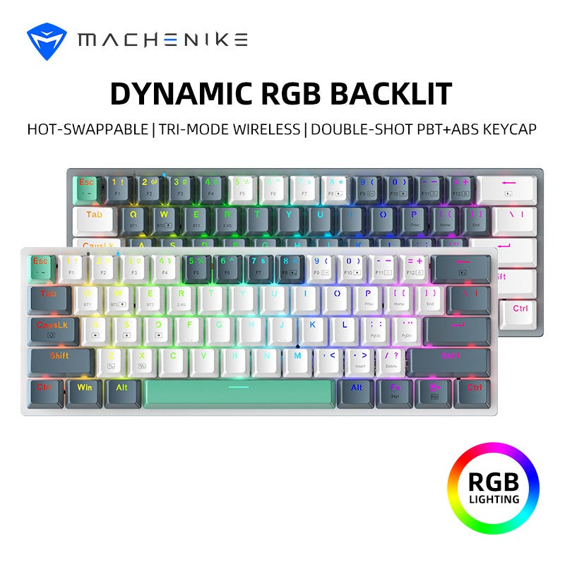 Teclado Mecânico Machenike K500-B61W Tri-mode 60% ANSI Latam-ES Sem Fio Hot-swap para Jogos para PC Gamer