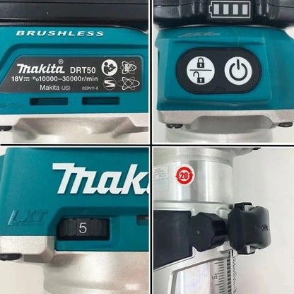 Makita DRT50 Original Aparador sem Fio Recarregável Máquina de Aparar Ferramenta de Fresagem sem Escovas para Ranhurar Madeira Máquina de Gravação