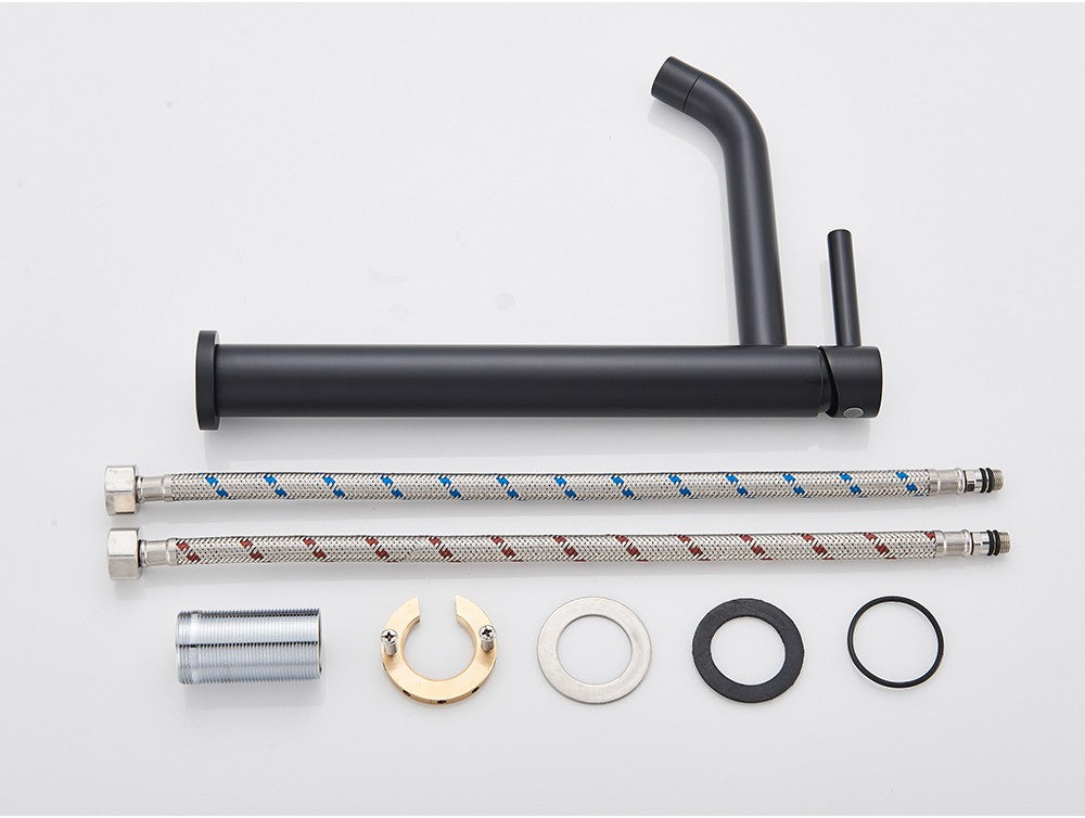 Black Basin Faucet Bathroom Washbasin Water Mixer Tap Hot Cold Water Basin Sink Tap Bathroom Faucet Tap Brushed Gold Faucet