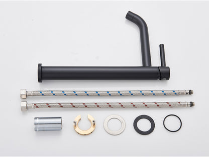 Black Basin Faucet Bathroom Washbasin Water Mixer Tap Hot Cold Water Basin Sink Tap Bathroom Faucet Tap Brushed Gold Faucet