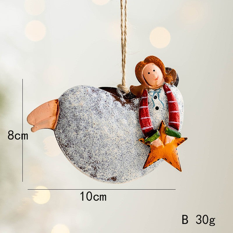 Metal Iron Red Mailbox Hanging Ornament Christmas Tree Pendant Letters To Santa Claus Home Christmas Decoration