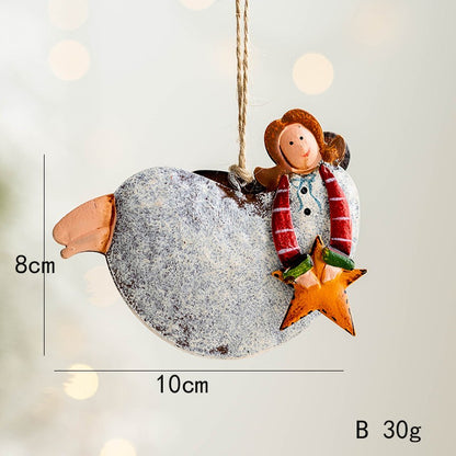 Metal Iron Red Mailbox Hanging Ornament Christmas Tree Pendant Letters To Santa Claus Home Christmas Decoration
