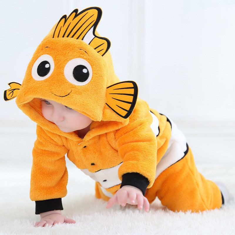 Cosplay Clothes Baby Romper Onesie Infant Boy Girl Cartoon Nemo Baby Onesie Ropa Bebe Rompers Onesie Winter Soft Outfit Costume