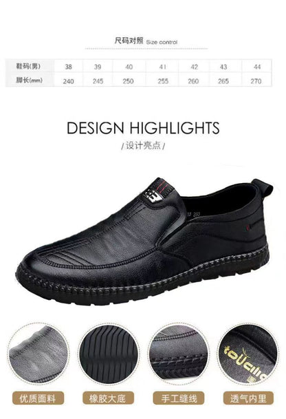 Mens PU Leather Loafers Non Slip Walking Flats Breathable Outdoor Slip on Casual Shoes for Male Work Office Driving Sneakers2