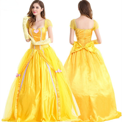 Halloween Costume Belle Princess Dress Adult Beauty and Beast Anime Belle Dress Cosplay Performance Women Birthday Gifts