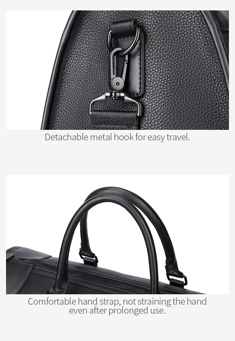 Men‘s Luxe Business Travel Bag Large Capacity with 15.6' Laptop Waterproof PU Material Lightweight for Trip Gym Bolsos de Viajes