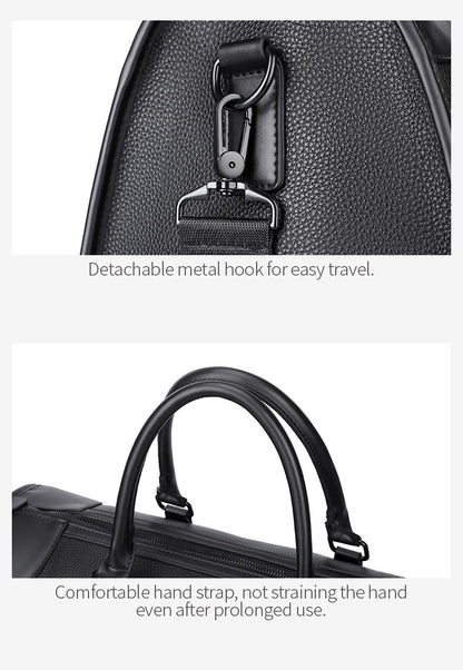 Men‘s Luxe Business Travel Bag Large Capacity with 15.6' Laptop Waterproof PU Material Lightweight for Trip Gym Bolsos de Viajes