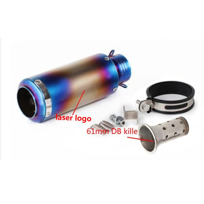 motorcycle exhaust inox muffler carbon fiber exhaust Universal 51/60mm with DB Killer for z900 R3 R25 MT07 MT09 R1 Z400 Z650