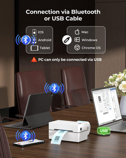 Portable Thermal Label Printer D100 Bluetooth Inkless Printer Compatible With iPhone Android Mac Window For Office School