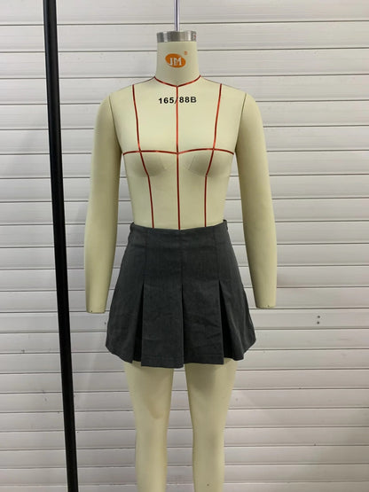 TRAFZA 2025 Spring Summer Women Casual Tierred Mini Skirts Fashion Vintage Solid