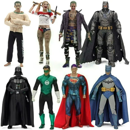2023 DC Super Heroes Joker Harley Quinn Batman Superman Flash Green Lantern Statue PVC Anime Model Toys for Boys Gifts