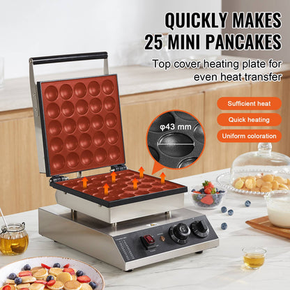 SucceBuy Electric Waffle Maker 25PCS Mini Dutch Pancake Maker Dorayaki Machine Waffreras Kitchen Home Appliance Snack Gaufriers