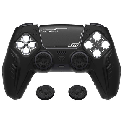 PlayVital Silicone Grip Case for PS5 Controller - Futuristic CyberMech Design Cover Compatible with PS5 Official Charging Dock