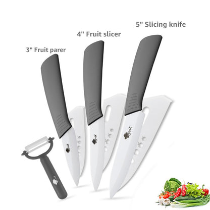Conjunto de Facas de Cerâmica para Cozinha, 3 4 5 6 polegadas, Faca do Chef, Utilitária, para Fatiar, Cortar Frutas, Legumes, Comida de Bebê, para Descascar, Cabo Antiderrapante