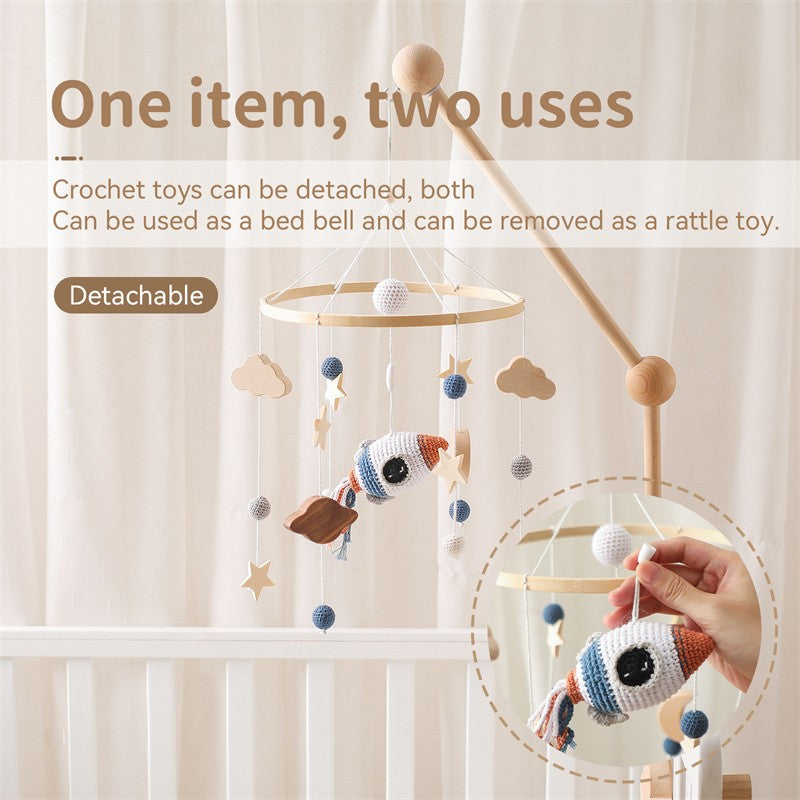 Baby Wooden Bracket Bed Bell 0 6 Months Toy Bracket Accessories Hanging Bracket Soft Mobile On the Bed Baby Room Decoration Crib