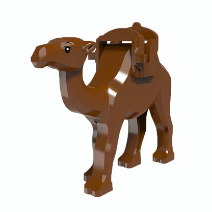 MOC Zoo Animal Building Block Accessories Set  Elephants Camel Deer Medieval Wolves Dinosaur Bricks Tyrannosaurus Model Toy