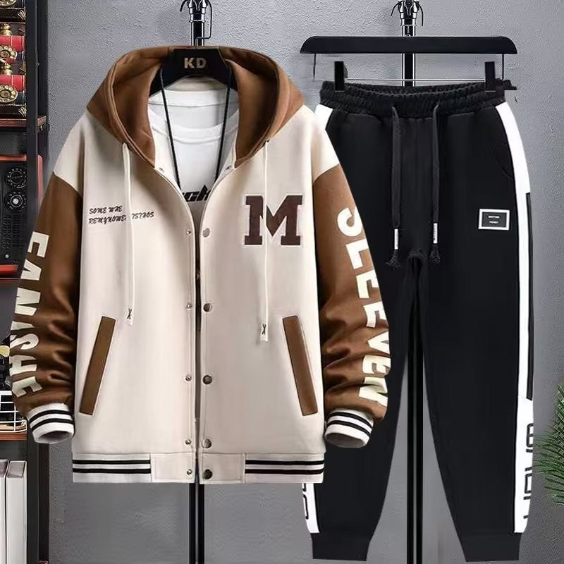 Men's Hooded Tracksuit Set Hoodie Jogger Pants 2 Piece Fashion Sports Wear Korean Popular Clothes Men Plus Size Men's Clothing
