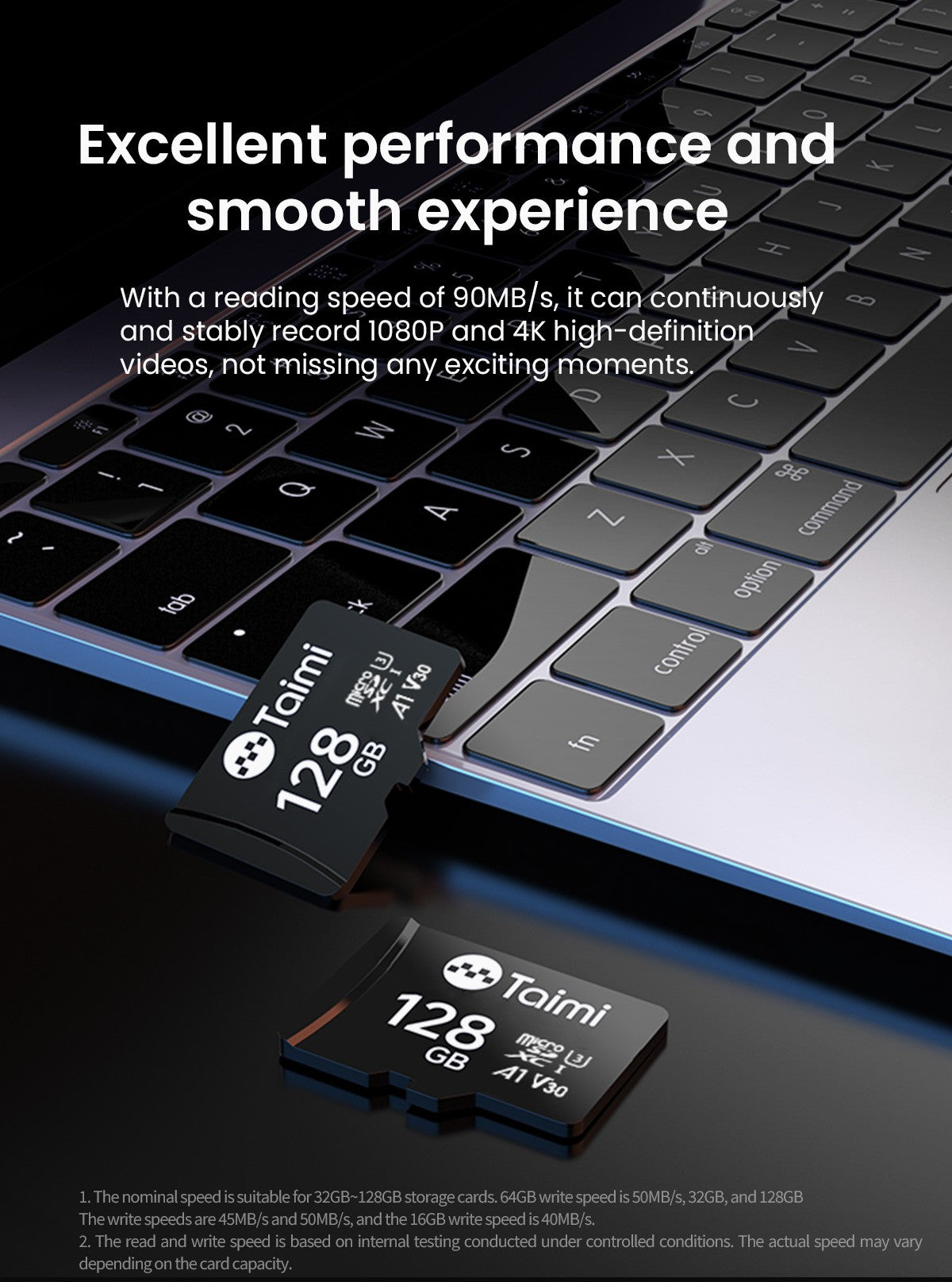 Taimi Cartão MicroSD C10 Cartão de Memória 32GB 64GB Classe10 Memória TF Micro SD SDXC 128GB 256GB A1 U3 V30 4K Para Câmera Veicular