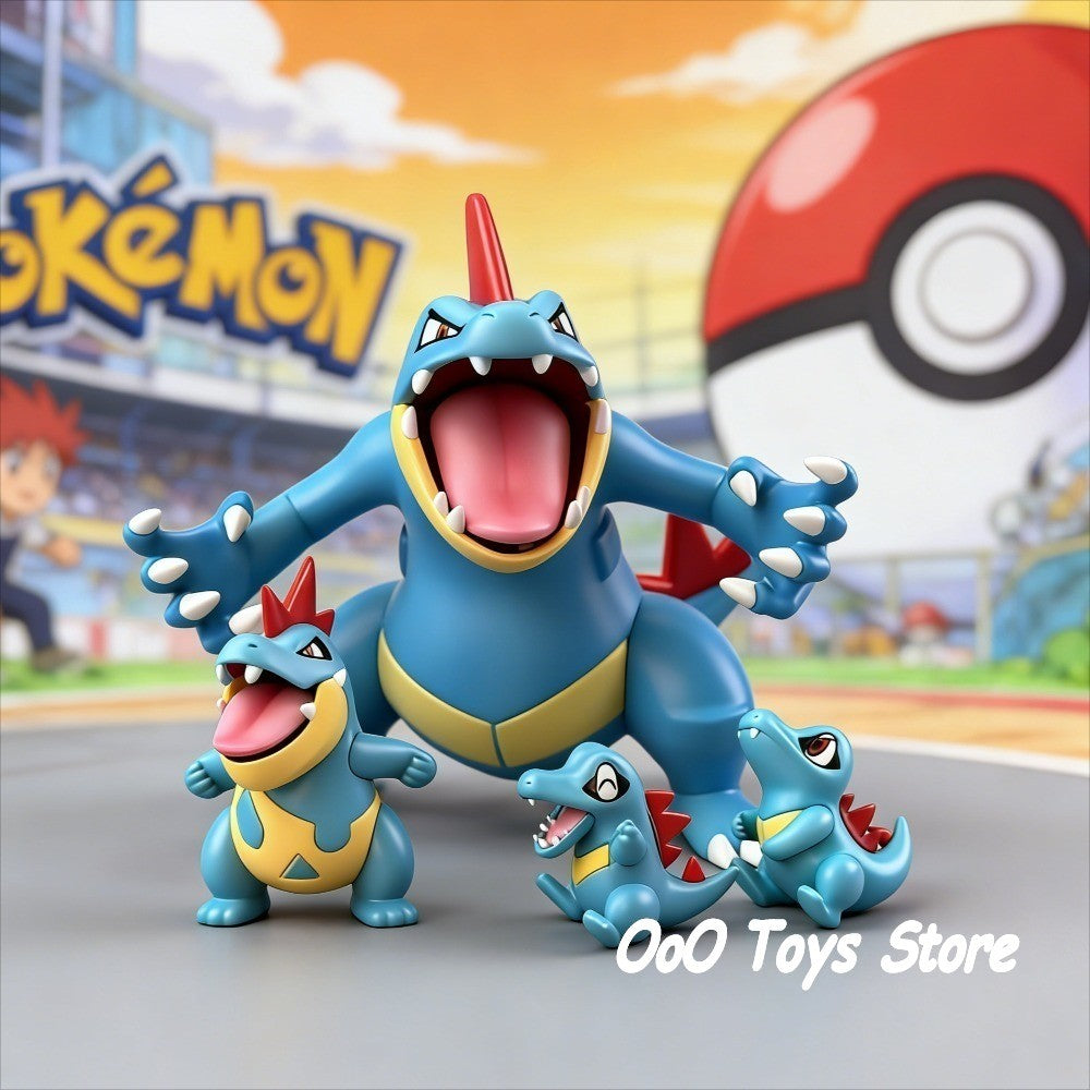 Anime Figura Pokémon Feraligatr Grupo Evolutivo Bonecos de Ação Coleção PVC Brinquedos de Modelo para Presentes Infantis 3-11cm