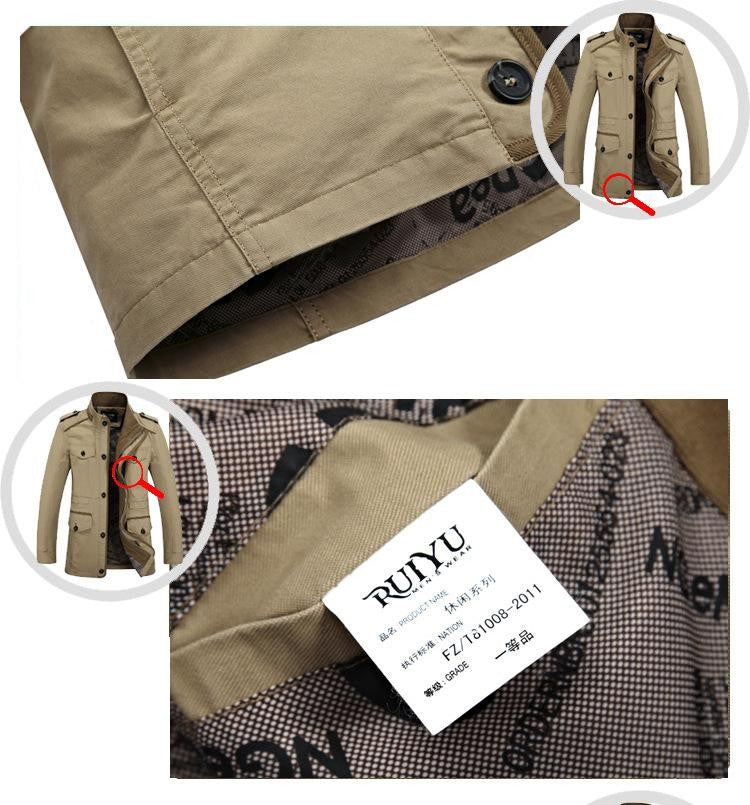 Oversize Men's Jackets Coat Male Trench Coat 5XL 6XL Spring Autumn Solid Cotton Casual Long Jacket Men Clothing Outerwear AF5806