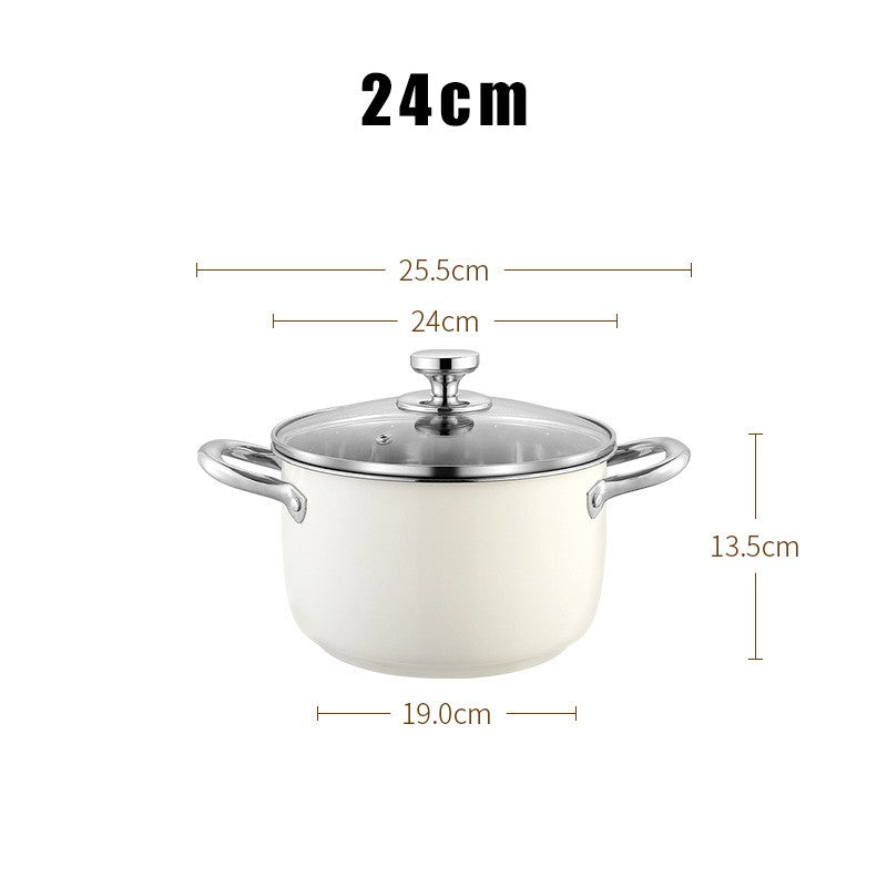 304 Stainless Steel Soup Pot Non-stick Frying Pan with lid Home Hot Pot Induction Cooker Gas Stove wok Food Supplement Milk Pot