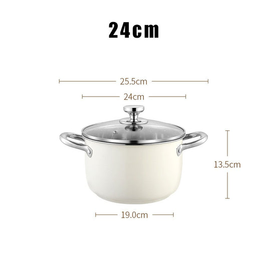 304 Stainless Steel Soup Pot Non-stick Frying Pan with lid Home Hot Pot Induction Cooker Gas Stove wok Food Supplement Milk Pot