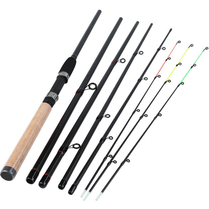 Varas de pesca Sougayilang Feeder ultraleves de fibra de carbono para pesca de carpa com tração máxima de 15 kg com potência L M H para pesca de robalos, carpas e trutas