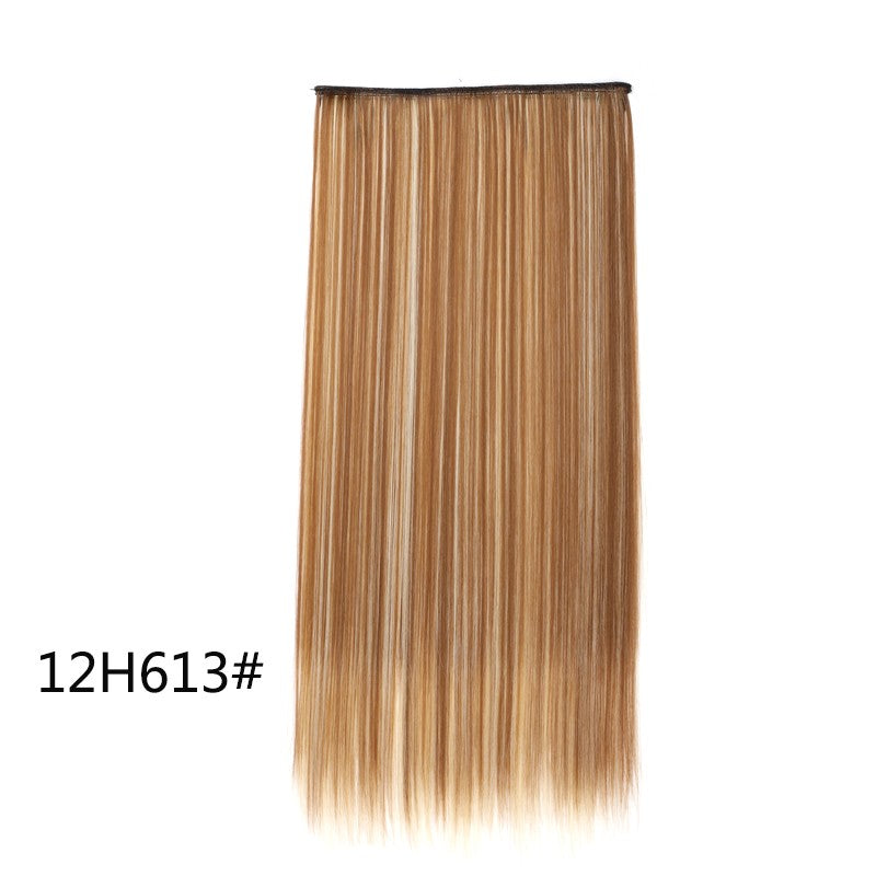 Alongamento de Cabelo Sintético Invisible Hair Extensions com 5 Clipes, 60cm, Liso, Resistente ao Calor, para Mulheres