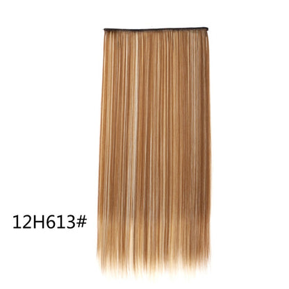 Alongamento de Cabelo Sintético Invisible Hair Extensions com 5 Clipes, 60cm, Liso, Resistente ao Calor, para Mulheres