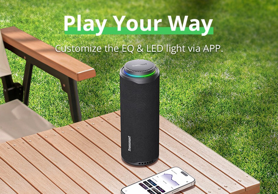Tronsmart T8 Speaker Bluetooth Portable Speaker with Deep Bass, 40W, 360 degree Sound, Waterproof IPX7, for Camping
